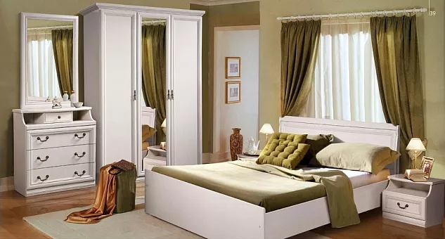 Спальный гарнитур Нинель (цвет белая эмаль) купить в Москве - фото №1