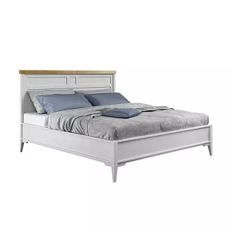 Двуспальная кровать Бон Вояж 180*200  Белый лак / Антик №24 купить в Москве - фото №1