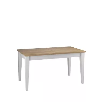 Стол прямоугольный обеденный Сканди 140 со вставкой белый/антик купить в Москве - фото №1