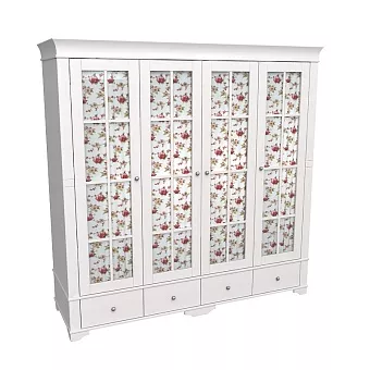 Шкаф 4х дверный со стеклянными дверями Бейли купить в Москве - фото №1