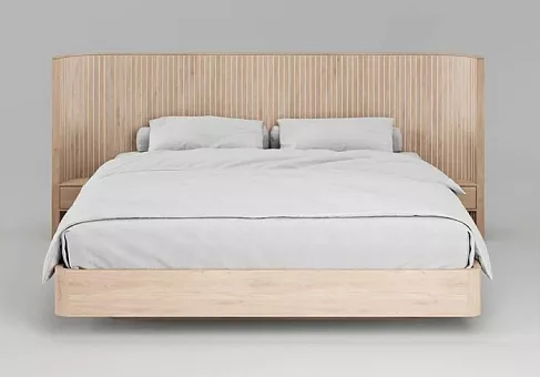 Двуспальная кровать Eclips (160) H910 с ящиками ЭК 202 Беленый дуб купить в Москве - фото №1