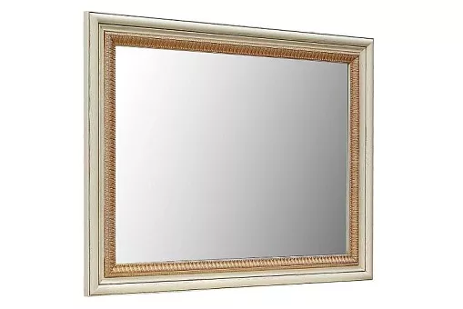 Зеркало "Альба 09" П 485.09 слоновая кость (с зол., с сер.) купить в Москве - фото №1