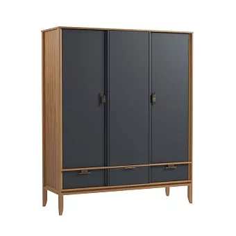 Шкаф 3х дверный Бридж с глухими дверями браун/серый 7012 купить в Москве - фото №1