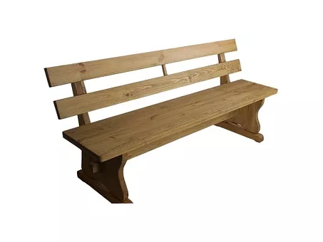 Лавка монастырская со спинкой 120 купить в Москве - фото №1