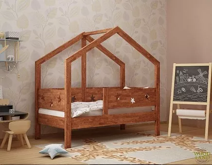 Кровать-домик Оттава-2С из массива дуба купить в Москве - фото №1