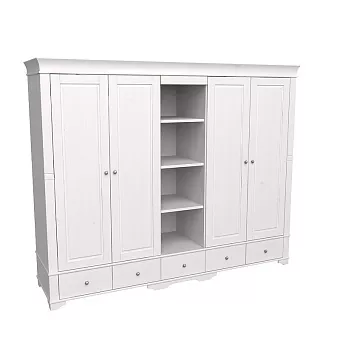 Шкаф 5-ти дверный с 4 глухими дверями и полками Бейли купить в Москве - фото №1