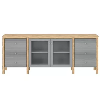 Тумба ТВ Вояж-26-РЯ Серый №7042 + антик №24 купить в Москве - фото №1