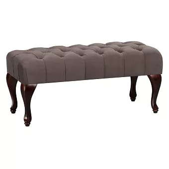 Банкетка с каретной стяжкой  велюр серый купить в Москве - фото №1