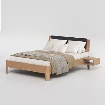 Кровать Lugo modern (RO191+RX191+R205) 140*200 с мягкой спинкой из массива дуба купить в Москве - фото №1