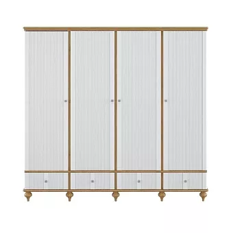 Шкаф для одежды Рандеву-44 (Белый лак + антик №24) купить в Москве - фото №1