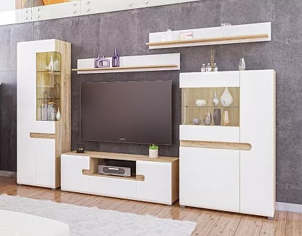 Набор мебели для гостиной Леонардо 1 (Белое дерево/дуб сонома) купить в Москве - фото №1