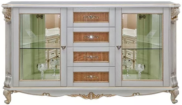 Тумба "Альба 14с" П 485.14с слоновая кость (с зол., с сер.) купить в Москве - фото №1