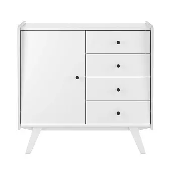 Тумба Винтаж 1 дверь 4 ящика белый лак купить в Москве - фото №1