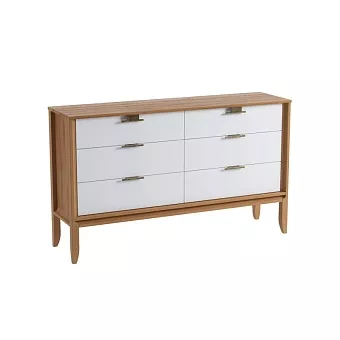 Комод Бридж 6 ящиков (комод 06) браун/белый лак купить в Москве - фото №1