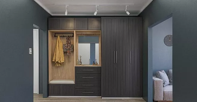 Набор мебели для прихожей Отис 1 П6 МДФ/ПВХ (Графит) купить в Москве - фото №1