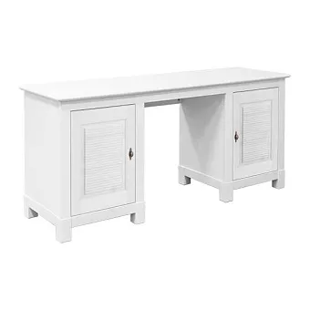 Стол письменный Рауна-20  2-х тумбовый белый воск купить в Москве - фото №1