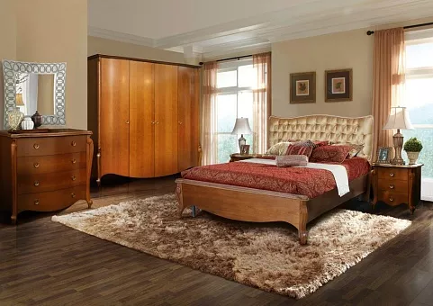 Спальный гарнитур Луиза 2 (цвет коньяк) купить в Москве - фото №1