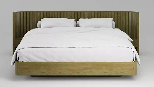 Двуспальная кровать Eclips (160) H750 c ящиками ЭК 202 Натуральный дуб с патиной купить в Москве - фото №1