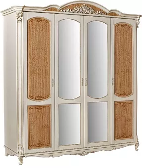 Шкаф "Альба 02к" П 524.02к слоновая кость (с зол., с сер.) купить в Москве - фото №1
