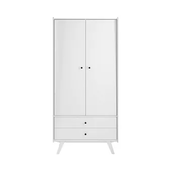 Шкаф Винтаж 2 двери 2 ящика белый лак купить в Москве - фото №1