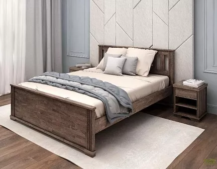 Кровать односпальная Вена прямая из массива дуба купить в Москве - фото №1