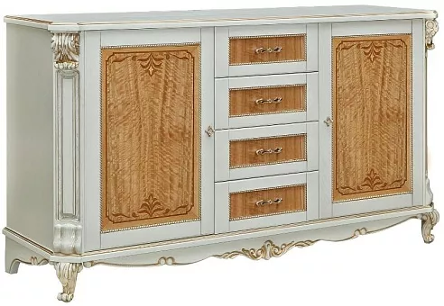 Тумба "Альба 14/1с" П 485.14/1с слоновая кость (с зол., с сер.) купить в Москве - фото №1