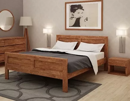 Кровать односпальная Португалия из массива дуба купить в Москве - фото №1