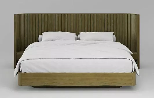 Двуспальная кровать Eclips (160) H910 с ящиками ЭК 202 Натуральный дуб с патиной купить в Москве - фото №1