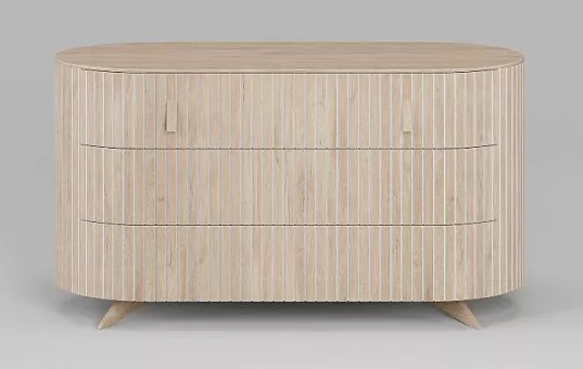 Комод Eclipse 3 ящика ЭК 303 Беленый дуб купить в Москве - фото №1