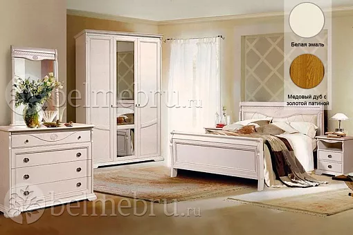 Спальный гарнитур Лика 3Z (цвет белая эмаль) купить в Москве - фото №1