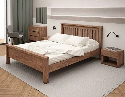 Кровать односпальная Ирландия из массива дуба купить в Москве - фото №1