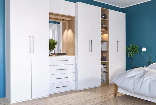 Спальный гарнитур Отис П1 ЛДСП (Белый) купить в Москве - фото №1