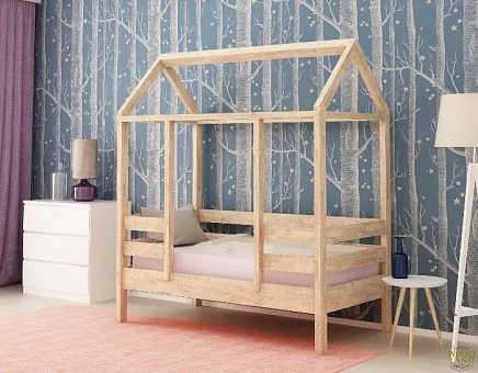 Кровать-домик Оттава-4 из массива дуба купить в Москве - фото №1