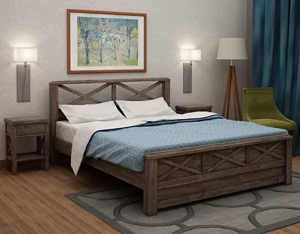 Кровать односпальная Скандинавия из массива дуба купить в Москве - фото №1