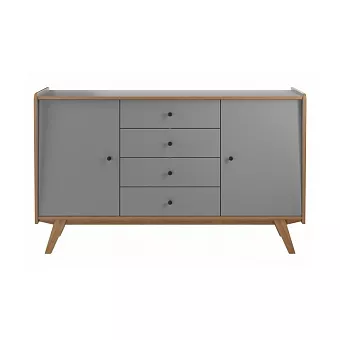 Комод Винтаж 2 двери 4 ящика серый лак/браун купить в Москве - фото №1