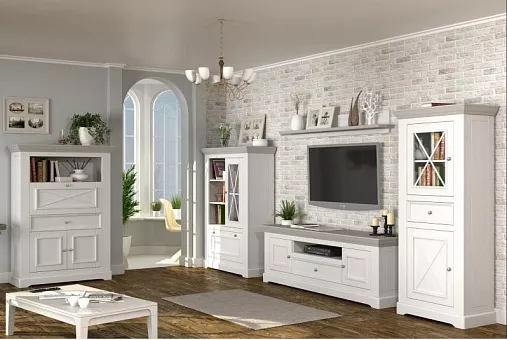 Набор мебели для гостиной Форест 2 (цвет белый воск/антрацит) купить в Москве - фото №1