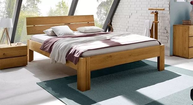 Двуспальная кровать Bayamo RO194 200*200 из массива дуба купить в Москве - фото №1