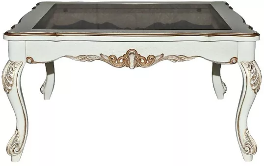 Стол журнальный «Альба» П4.485.0.06 Слоновая кость с золочением купить в Москве - фото №1
