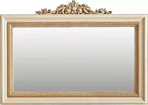 Зеркало "Альба 09К" П 485.09К слоновая кость (с зол., с сер.) купить в Москве - фото №1