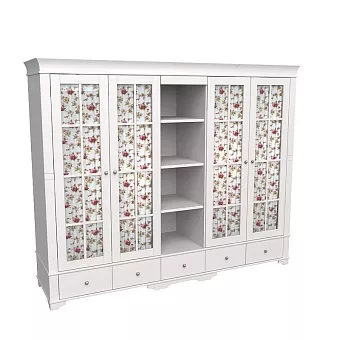 Шкаф 5-ти дверный с 4 стеклянными дверями и полками Бейли купить в Москве - фото №1