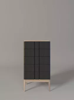 Комод 5 ящиков ICONS узкий Мореный дуб (черный) купить в Москве - фото №1