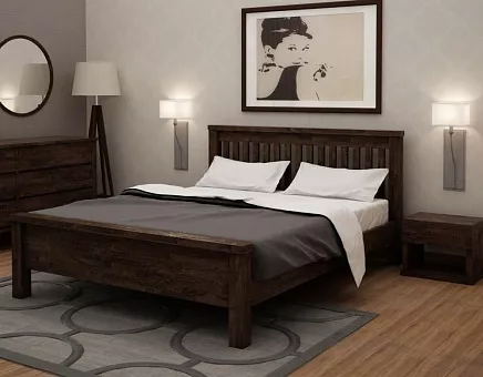 Кровать полутороспальная Ирландия из массива дуба купить в Москве - фото №1