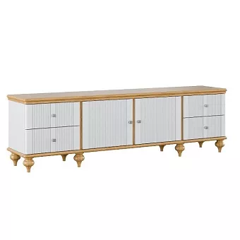 Тумба ТВ Рандеву-24 (Белый лак + антик №24) купить в Москве - фото №1