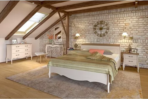 Спальный гарнитур Лебо (цвет бежевый воск/антик) купить в Москве - фото №1