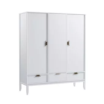 Шкаф 3х дверный Бридж с глухими дверями белый лак купить в Москве - фото №1