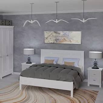 Двуспальная кровать "Рауна" М-180 БИ Белый воск купить в Москве - фото №1