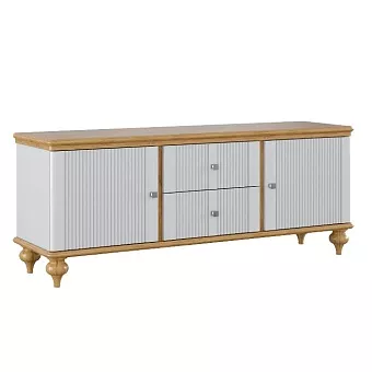 Тумба ТВ Рандеву-22 (Белый лак + антик №24) купить в Москве - фото №1