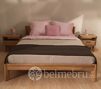 Двуспальная кровать двойная "Доната 2" массив дуба 160*200 купить в Москве - фото №1