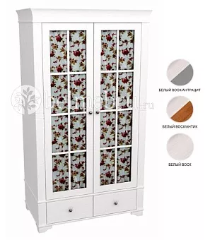 шкаф 2х дверный со стеклянными дверями Бейли купить в Москве - фото №1