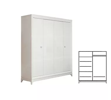 Шкаф для одежды Сабрина ММ-302-01/04Б купить в Москве - фото №1